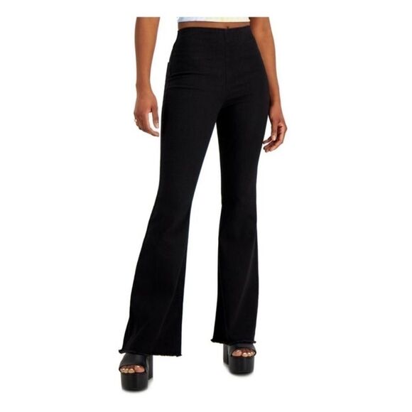TINSELTOWN Womens Black size 11 Stretch Juniors' Pull-On Flare Jeans bla… - Picture 1 of 8